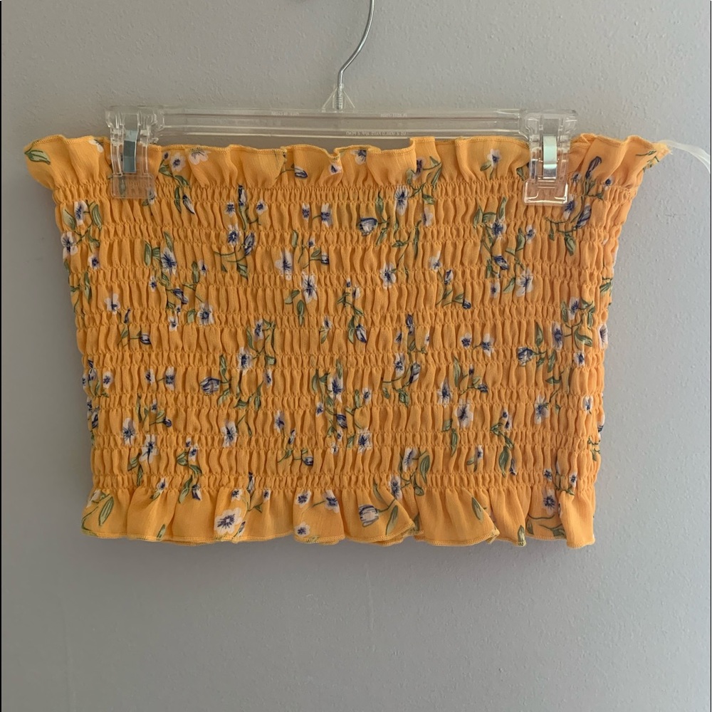 Yellow Floral Crop Top